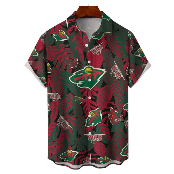 Minnesota Wild NHL Hawaiian Tropical Leaves Shirt