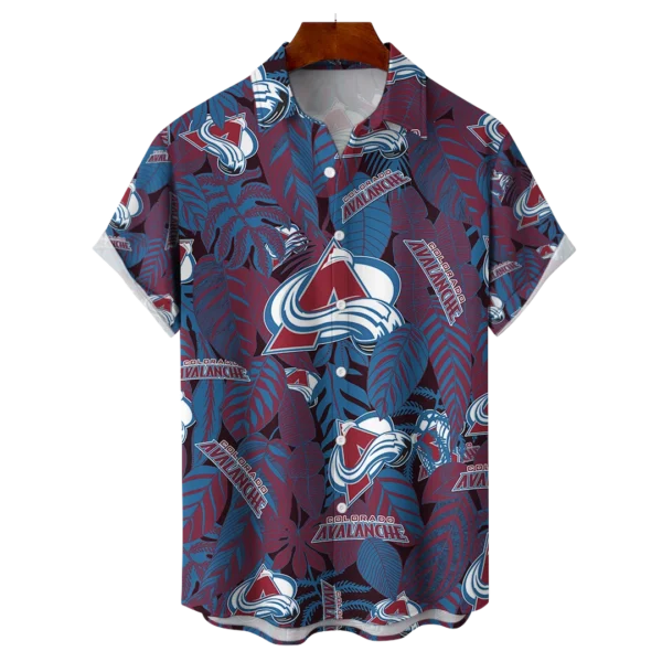 Colorado Avalanche NHL Hawaiian Tropical Leaves Shirt