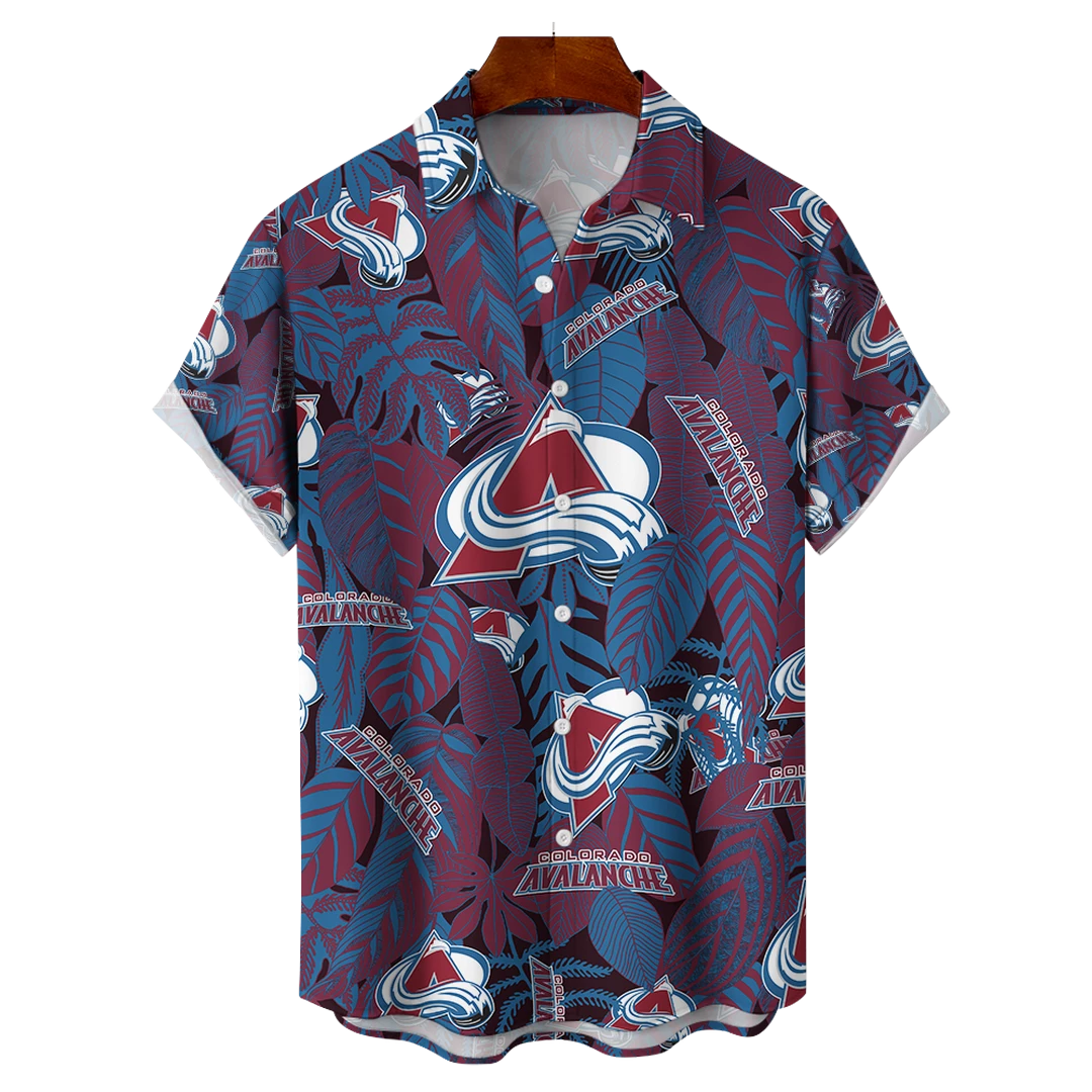 Colorado Avalanche NHL Hawaiian Tropical Leaves Shirt