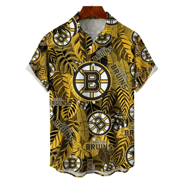 Boston Bruins NHL Hawaiian Tropical Leaves Shirt