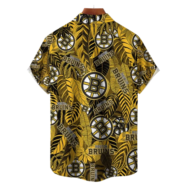 Boston Bruins NHL Hawaiian Tropical Leaves Shirt - Image 2