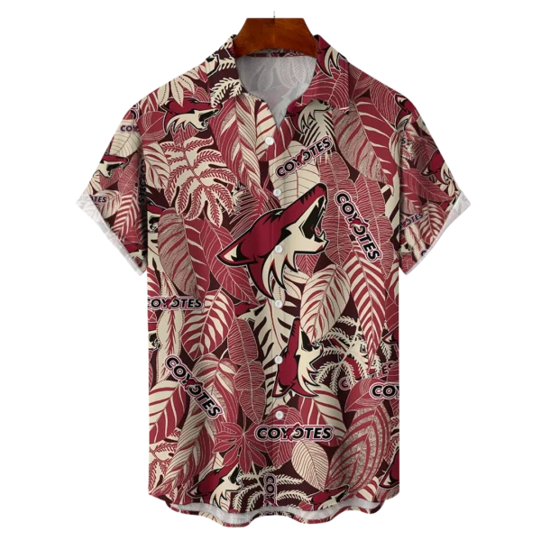 Arizona Coyotes NHL Hawaiian Tropical Leaves Shirt