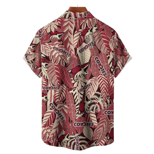 Arizona Coyotes NHL Hawaiian Tropical Leaves Shirt - Image 2