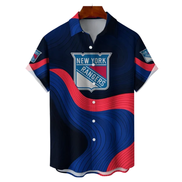 New York Rangers Hockey Eternal Ripple Hawaiian Shirt