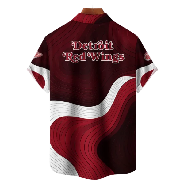 Detroit Red Wings Hockey Eternal Ripple Hawaiian Shirt - Image 2