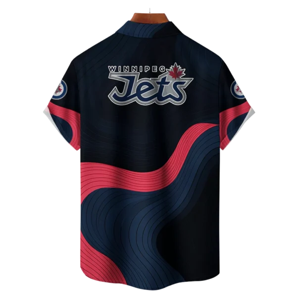 Winnipeg Jets Hockey Eternal Ripple Hawaiian Shirt - Image 2