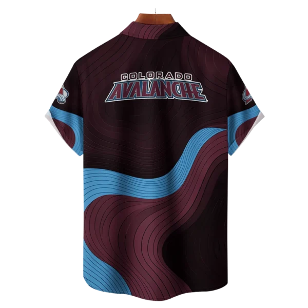 Colorado Avalanche Hockey Eternal Ripple Hawaiian Shirt - Image 2