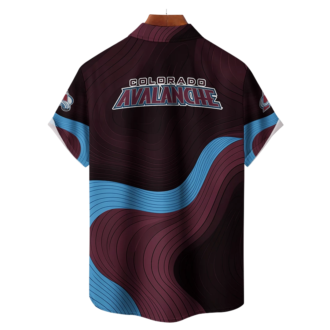 Colorado Avalanche Hockey Eternal Ripple Hawaiian Shirt - Image 2
