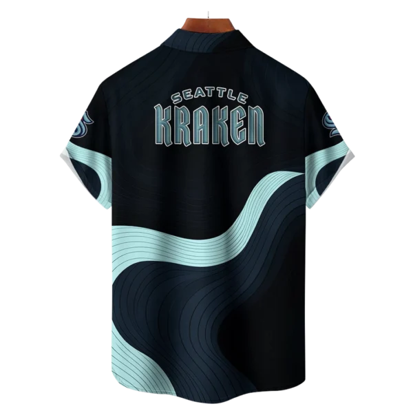 Seattle Kraken Hockey Eternal Ripple Hawaiian Shirt - Image 2