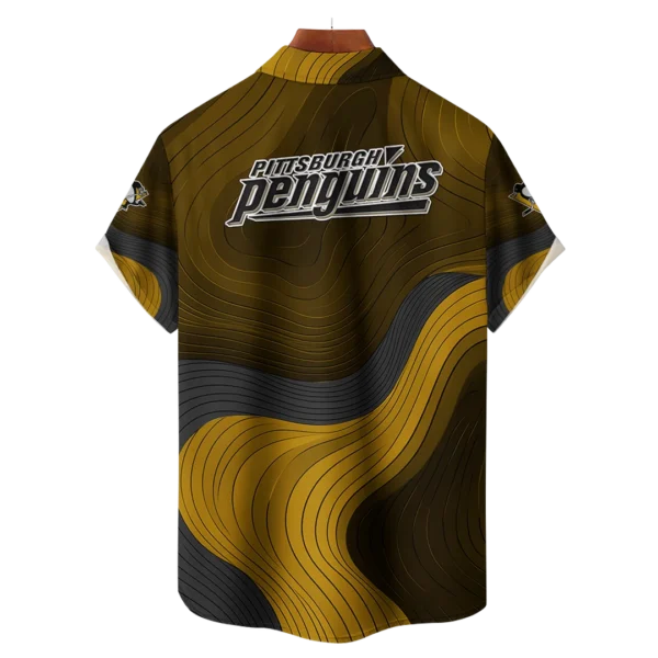 Pittsburgh Penguins Hockey Eternal Ripple Hawaiian Shirt - Image 2