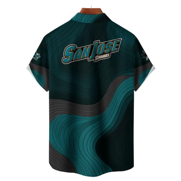 San Jose Sharks Hockey Eternal Ripple Hawaiian Shirt - Image 2