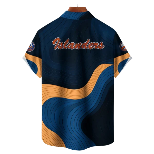New York Islanders Hockey Eternal Ripple Hawaiian Shirt - Image 2