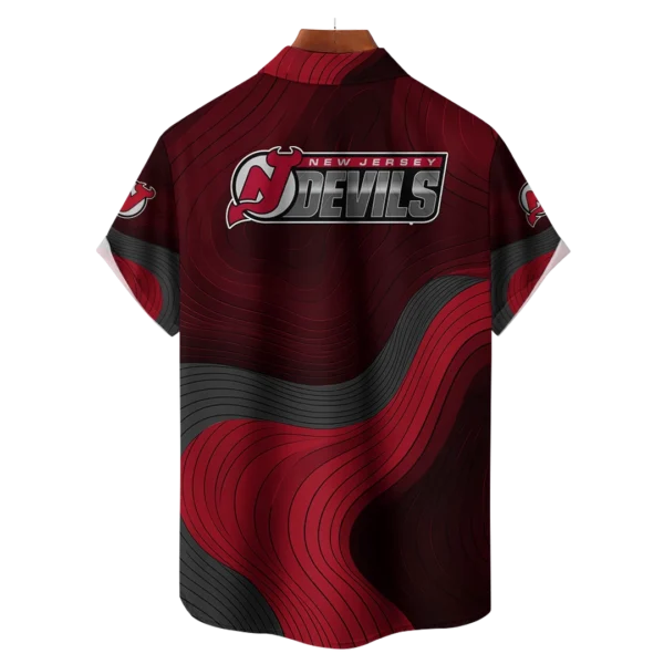 New Jersey Devils Hockey Eternal Ripple Hawaiian Shirt - Image 2