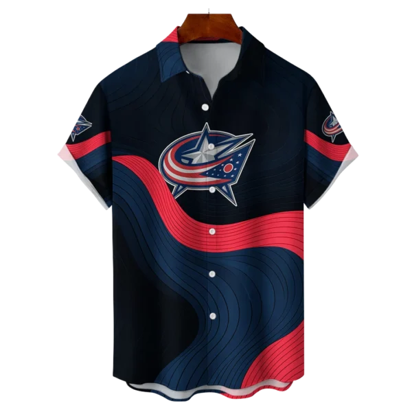 Columbus Blue Jackets Hockey Eternal Ripple Hawaiian Shirt