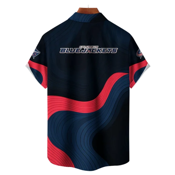 Columbus Blue Jackets Hockey Eternal Ripple Hawaiian Shirt - Image 2