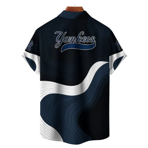 New York Yankees MLB Eternal Ripple Hawaiian Shirt - Image 2