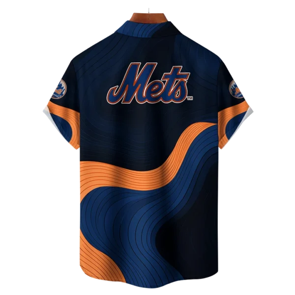 New York Mets MLB Eternal Ripple Hawaiian Shirt - Image 2