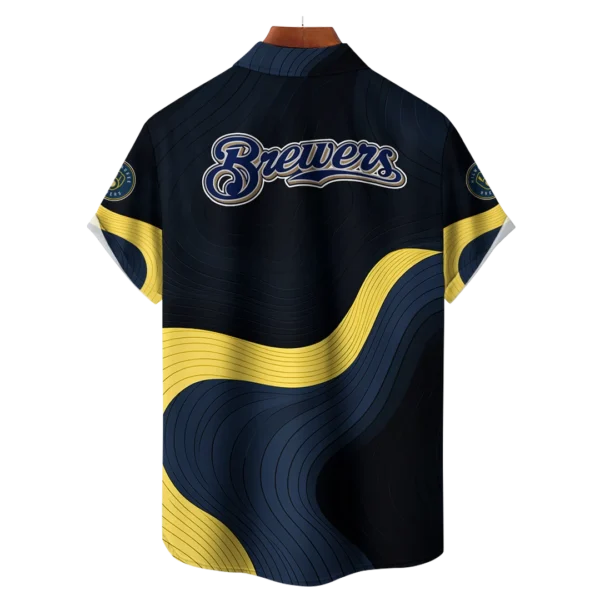 Milwaukee Brewers MLB Eternal Ripple Hawaiian Shirt - Image 2