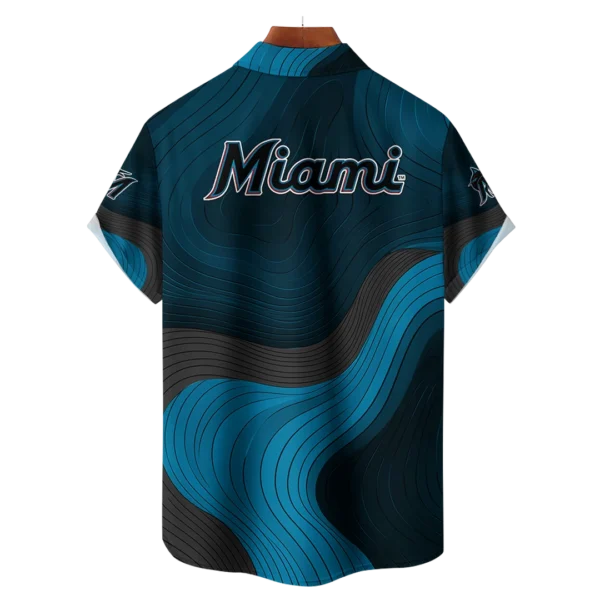 Miami Marlins MLB Eternal Ripple Hawaiian Shirt - Image 2