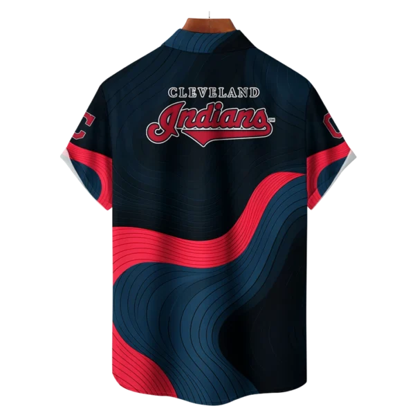 Cleveland Indians MLB Eternal Ripple Hawaiian Shirt - Image 2