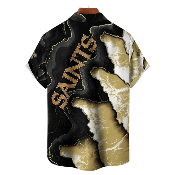New Orleans Saints NFL Waveband Fusion Hawaiian Shirt - Image 2