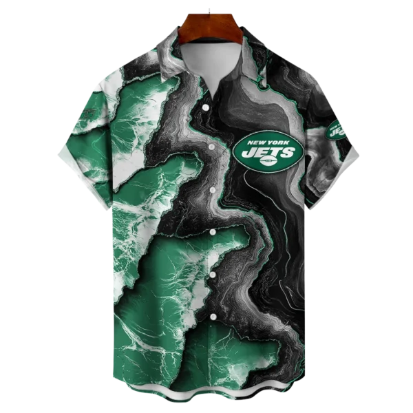 New York Jets NFL Waveband Fusion Hawaiian Shirt