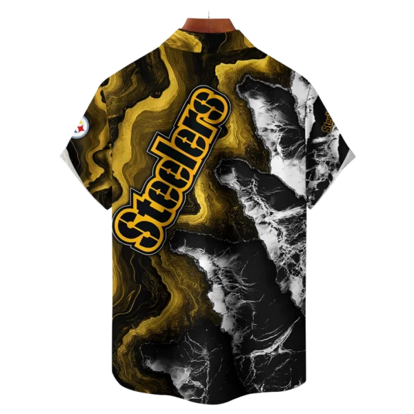 Pittsburgh Steelers NFL Waveband Fusion Hawaiian Shirt - Image 2
