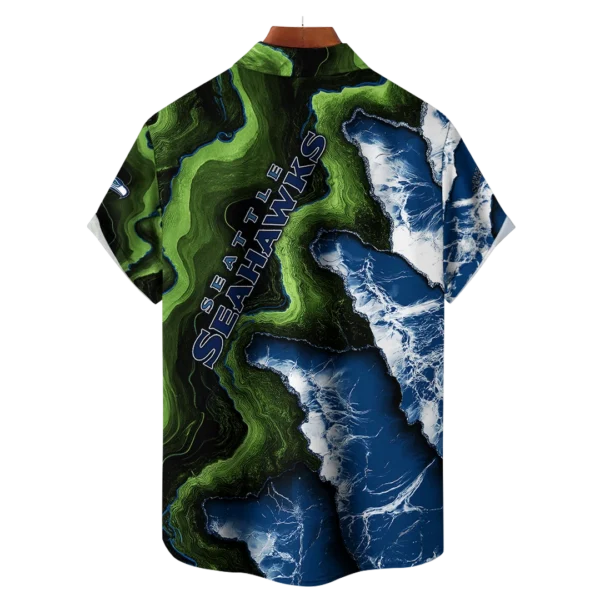 Seattle Seahawks NFL Waveband Fusion Hawaiian Shirt - Image 2