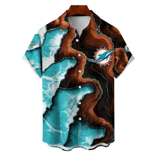 Miami Dolphins NFL Waveband Fusion Hawaiian Shirt
