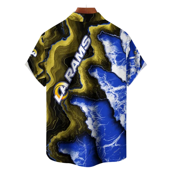 Los Angeles Rams NFL Waveband Fusion Hawaiian Shirt - Image 2