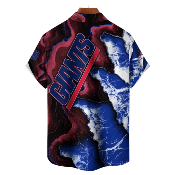 New York Giants NFL Waveband Fusion Hawaiian Shirt - Image 2