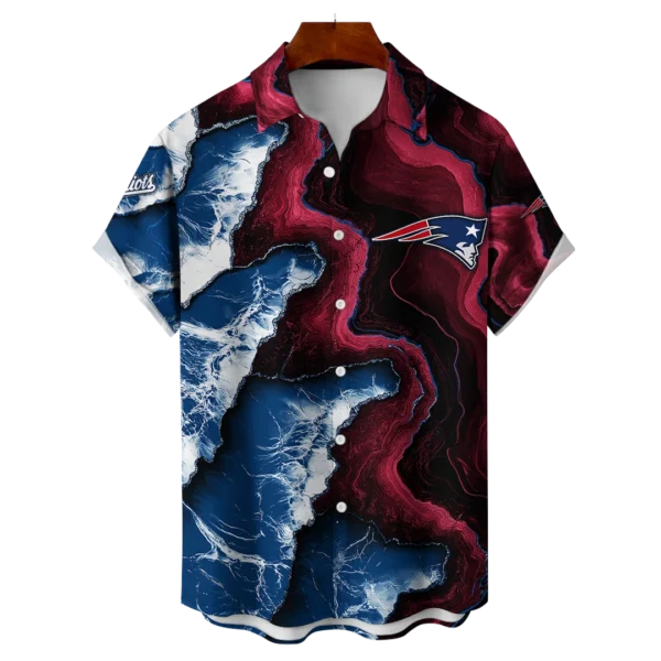 New England Patriots NFL Waveband Fusion Hawaiian Shirt