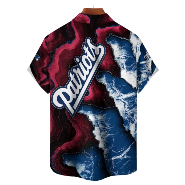 New England Patriots NFL Waveband Fusion Hawaiian Shirt - Image 2
