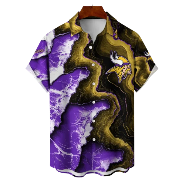 Minnesota Vikings NFL Waveband Fusion Hawaiian Shirt
