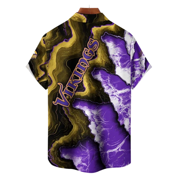 Minnesota Vikings NFL Waveband Fusion Hawaiian Shirt - Image 2