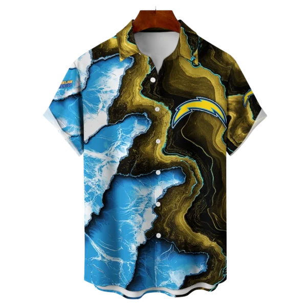Los Angeles Chargers NFL Waveband Fusion Hawaiian Shirt