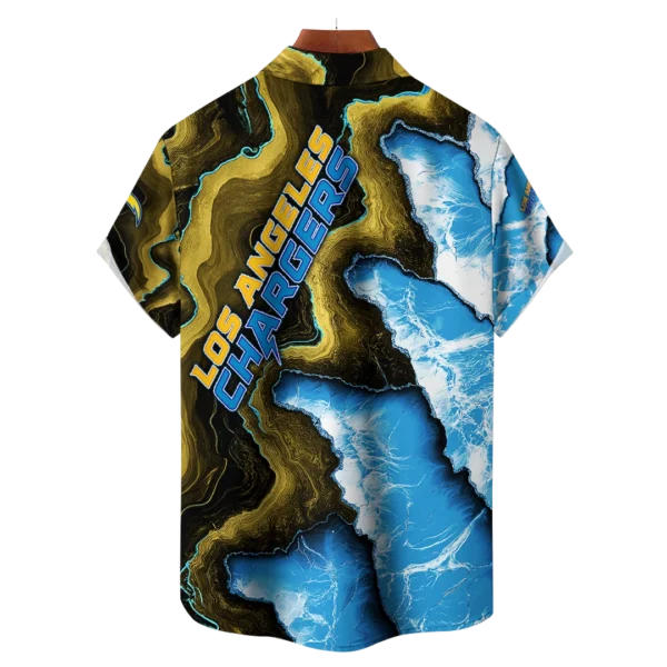 Los Angeles Chargers NFL Waveband Fusion Hawaiian Shirt - Image 2