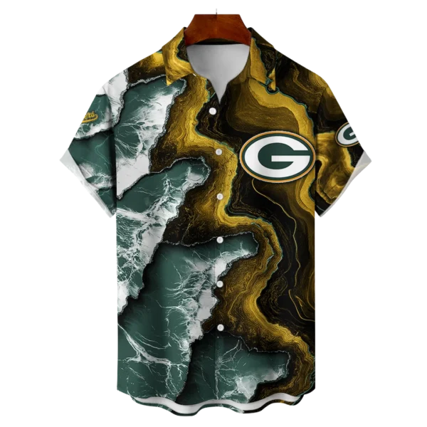 Green Bay Packers NFL Waveband Fusion Hawaiian Shirt