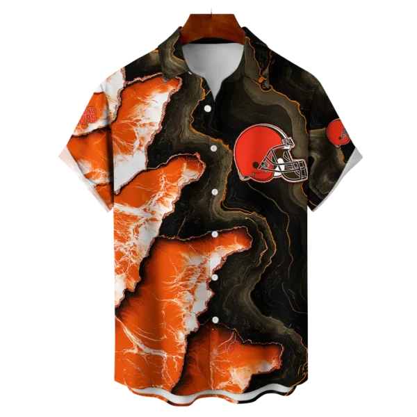 Cleveland Browns NFL Waveband Fusion Hawaiian Shirt
