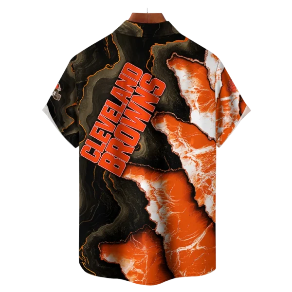 Cleveland Browns NFL Waveband Fusion Hawaiian Shirt - Image 2