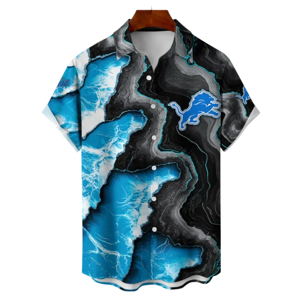 Detroit Lions NFL Waveband Fusion Hawaiian Shirt