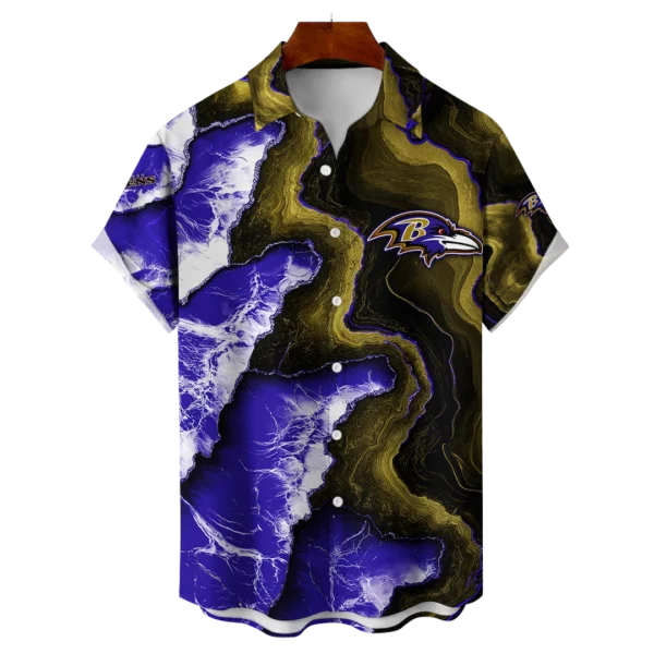Baltimore Ravens NFL Waveband Fusion Hawaiian Shirt