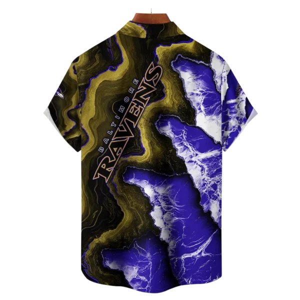 Baltimore Ravens NFL Waveband Fusion Hawaiian Shirt - Image 2