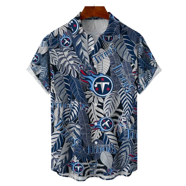 Tennessee Titans NFL Tropical Leaves Hawaiian Shirt