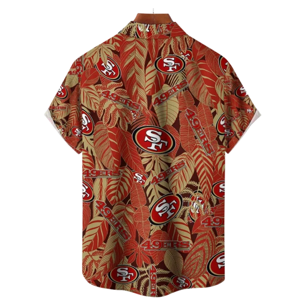 San Francisco 49ers NFL Tropical Leaves Hawaiian Shirt - Image 2