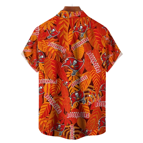 Tampa Bay Buccaneers NFL Tropical Leaves Hawaiian Shirt - Image 2