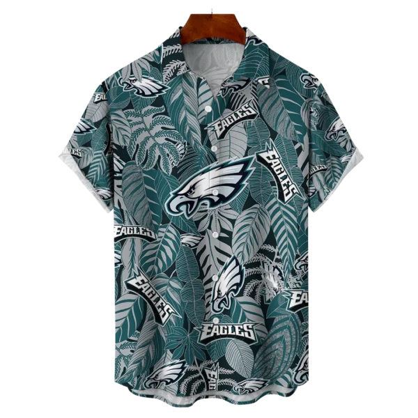 Philadelphia Eagles NFL Tropical Leaves Hawaiian Shirt