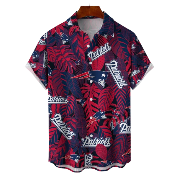 New England Patriots NFL Tropical Leaves Hawaiian Shirt