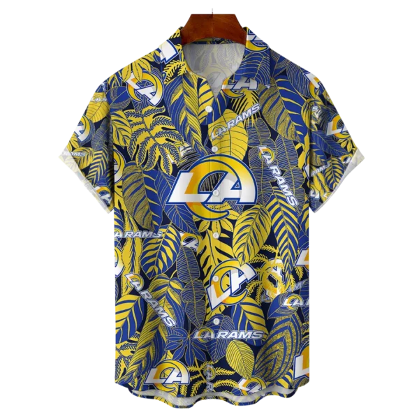 Los Angeles Rams NFL Tropical Leaves Hawaiian Shirt