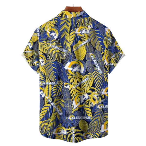 Los Angeles Rams NFL Tropical Leaves Hawaiian Shirt - Image 2